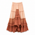 OMBRE RUFFLE SKIRT - RED